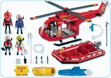 Produktbild Playmobil SOS-Helikopter mit Rettungsboot (4428)