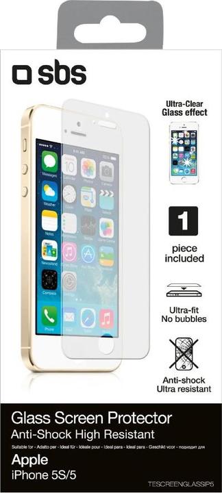 Image du produit SBS Protecteur d'écran effet verre et haute résistance pour SE/5s/5c (1 pièce(s), Apple iPhone 5s, Apple iPhone 5)