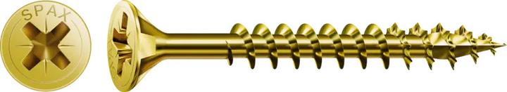 Actual product image Spax Screw R 88094 Countersunk head with point/cross recess -PZ 4 x 60/50-Z Galvanised steel yellow (100 Screws per piece)