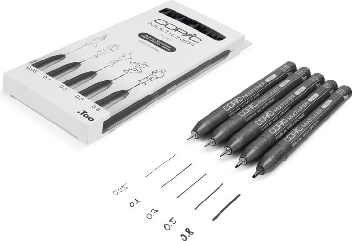 Actual product image Copic Multiliner (Black, 5 x)