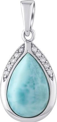 Silvego Silver pendant with natural larimar JST13327PLR (925 Sterling Silber)
