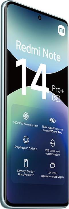 Produktbild Xiaomi Redmi Note 14 Pro+ 5G (512 GB, Frost Blue, 6.67", Dual SIM, 200 Mpx, 5G)