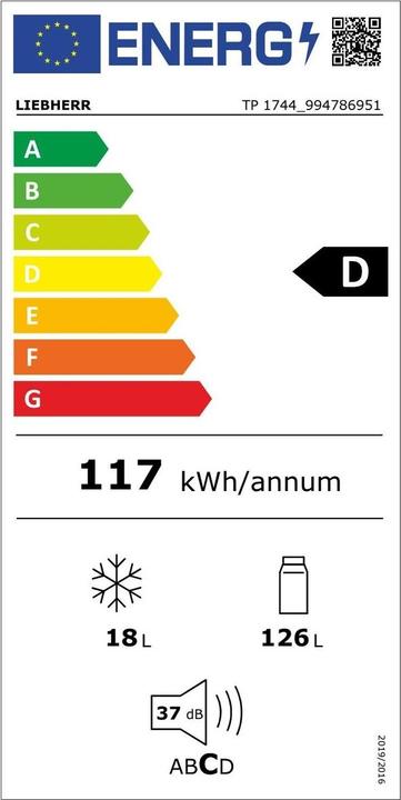 Energie-Label Liebherr TP 1744-20 (143 l)