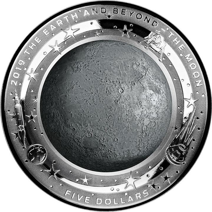 Produktbild RAM Silbermünze Earth and Beyond 2019 - Der Mond - 1 Unze PP coloriert (999, 2019)
