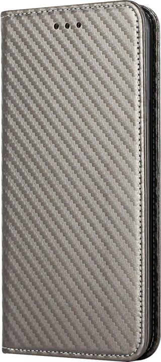 Actual product image Cover-Discount iPhone 14 Plus - Carbon Look Flip Case Cover grey (Apple iPhone 14 Plus)