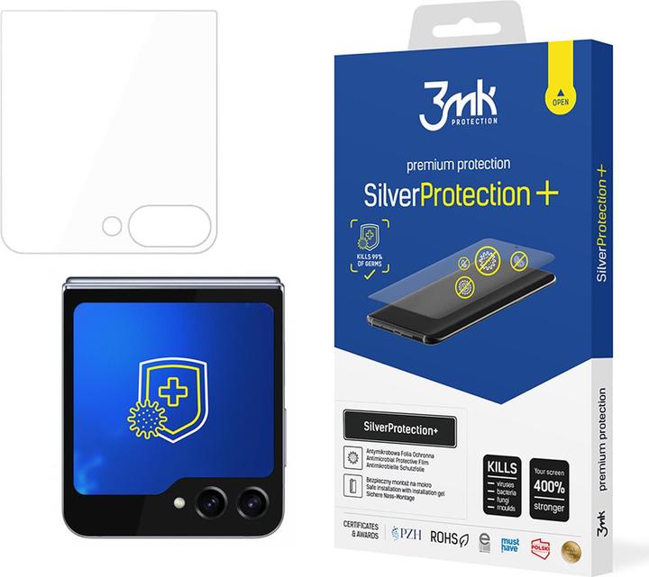 Immagine prodotto 3MK SilverProtection+ Sam Z Flip 6 Folia Antymikrobowa montowana na mokro (1 Pezzo/i, Samsung Galaxy Z Flip6)