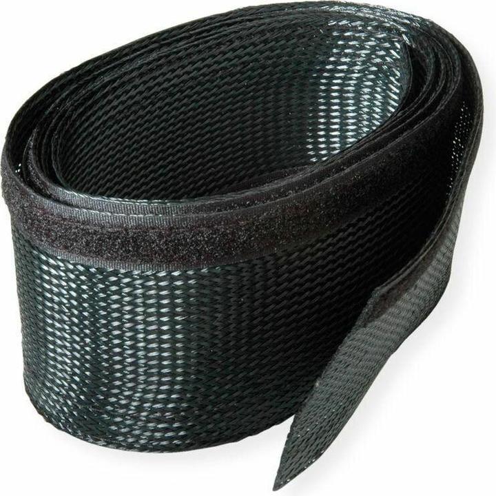 Produktbild Roline PVC Gewebeschlauch für Kabelbündelung, schwarz, 2,5 m (250 cm)