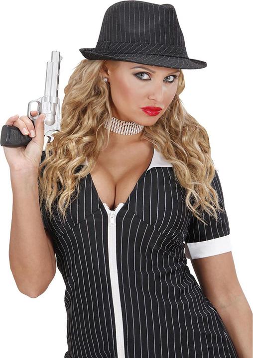 Actual product image Widmann Pinstripe Gangster Hat Black (One size)