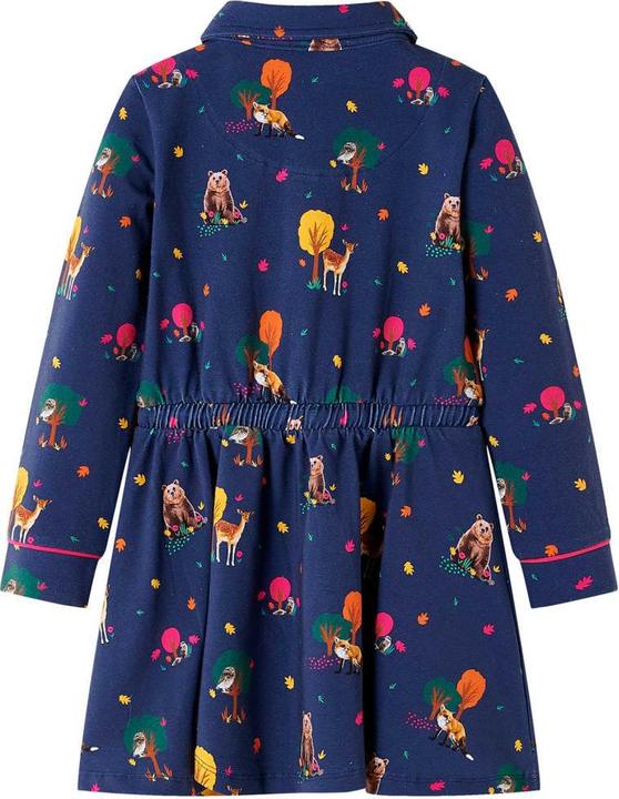 Actual product image VidaXL Children's dress with long sleeves and drawstring navy blue (104)