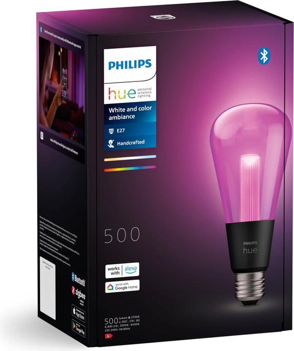 Produktbild Philips Hue White & Color Ambiance Lightguide Giant Edison (E27, 6.80 W, 500 lm, 1 x, G)