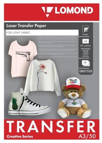 Produktbild Lomond Thermotransfer Laser Paper A3, 50 sheets, for Light Fabrics (A3)