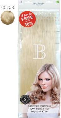 Balmain Value Pack 614 Natural Straight 40cm 50St. Echthaar Fill-In Extensions (Blond, 40 cm)