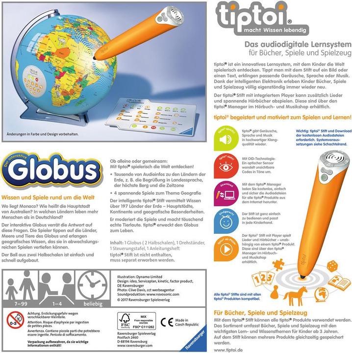 Actual product image tiptoi The Interactive Globe