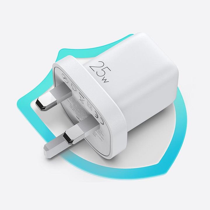 Actual product image Joyroom Fast USB Type C Wall Charger 25W 3A UK Plug (25 W)