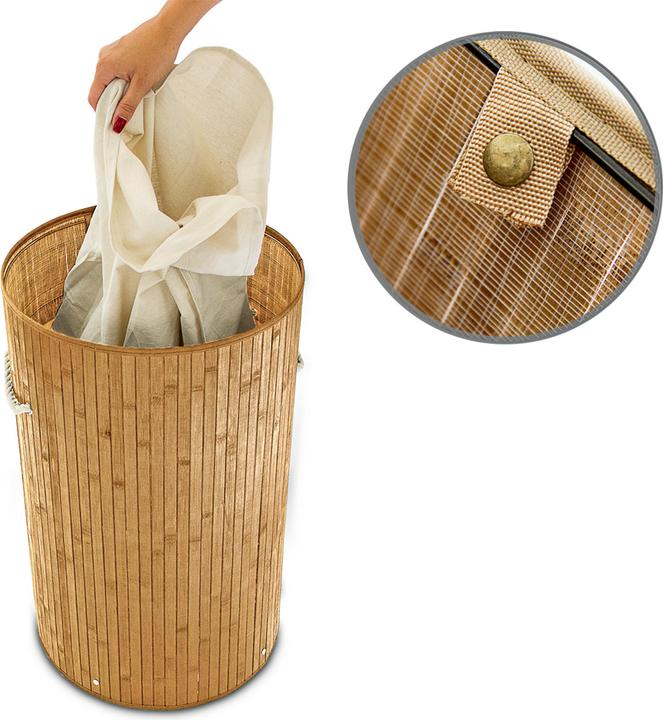 Immagine prodotto Relaxdays Cesto portabiancheria rotondo (70 l)