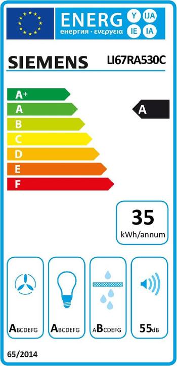 Energie-Label Siemens Li67ra530c (Flachschirmhaube)