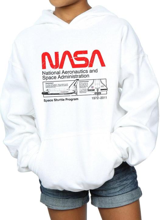 Actual product image Nasa Girls Classic Space Shuttle Hoodie (140, 146)