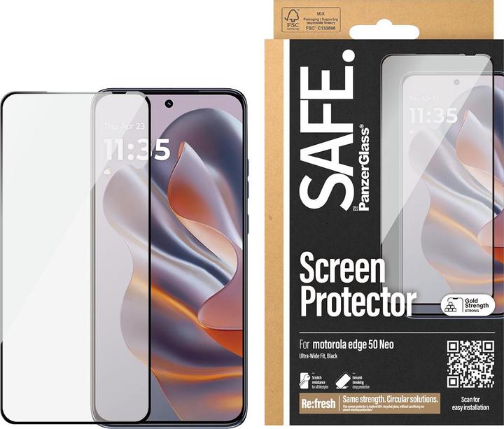 Produktbild PanzerGlass Screen Protector w. Black Frame Motorola Edge 50 Neo | Ultra-Wide Fit (1 Stück, Motorola Edge 50 Neo)