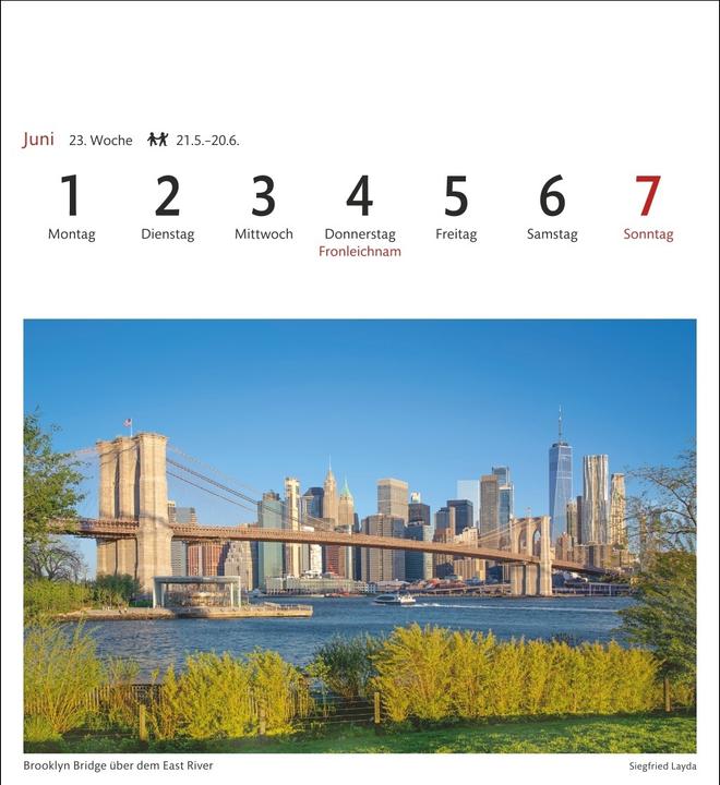 Produktbild Harenberg New York Sehnsuchtskalender 2026 - Wochenkalender mit 53 Postkarten (Deutsch)