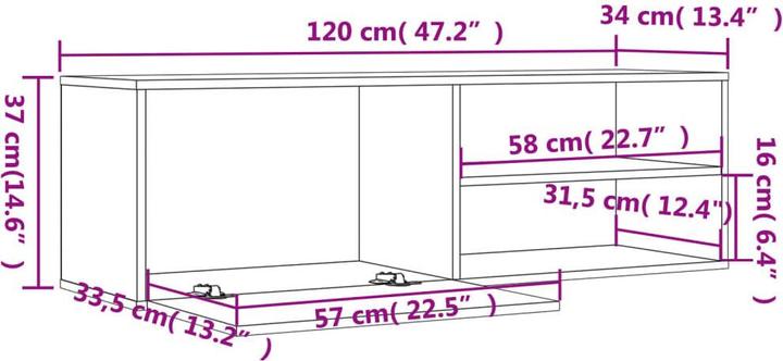 Produktbild VidaXL Allstedt (120 x 34 x 37 cm)