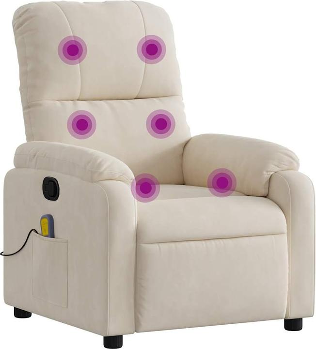 Image du produit VidaXL Fauteuil de massage beige microfibre,Couleur : beige,Matériau