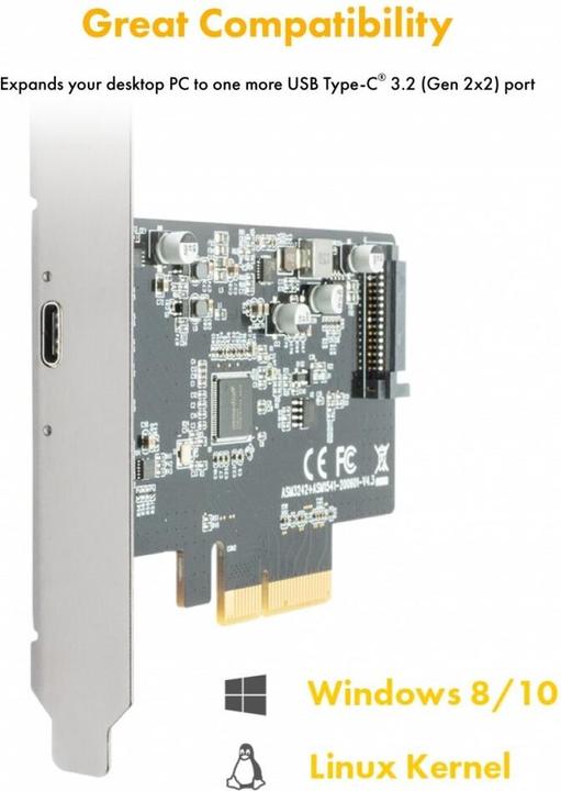 Produktbild Icy Box PCI Card IcyBox USB Type-C Controller Karte IB-PCI1901-C32