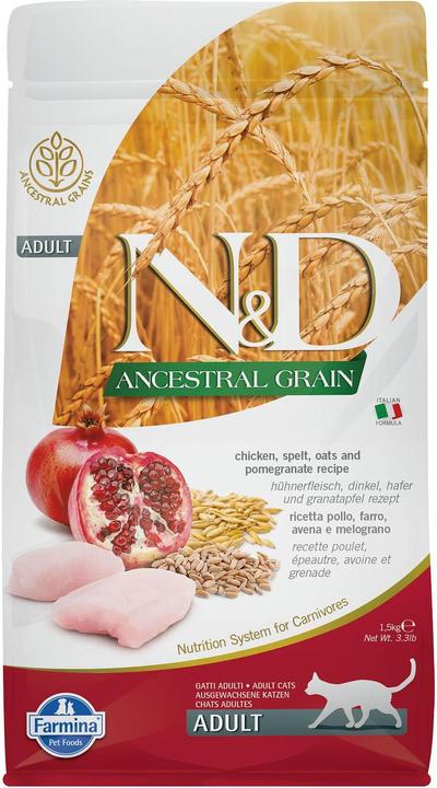 Image du produit Farmina Feline Ancestral Grain Adult poulet & grenade (1.5kg) (Adulte, 1 pcs, 1500 g)