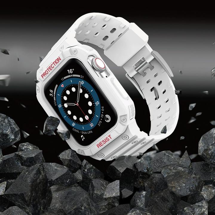 Actual product image Hurtel Protect Strap Band Case Wristband for Apple Watch 7 / 6 / 5 / 4 / 3 / 2 / SE (45 / 44 / 42mm) Case A (Plastic, TPU)