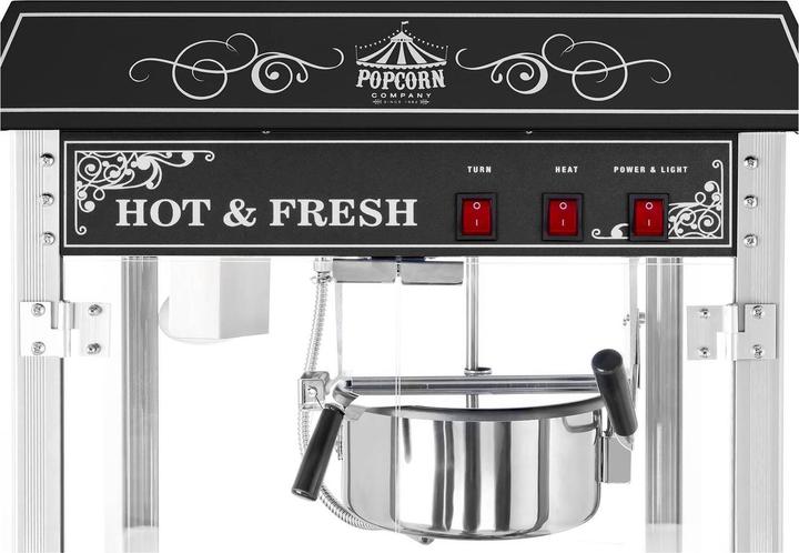 Produktbild Royal Catering Popcornmaschine Retro Popcornmaker Popcornautomat 1600W 5kg h Dach Schwarz