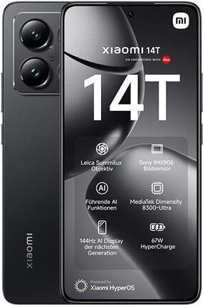 Image du produit Xiaomi 14T (256 Go, Noir Titan, 6.60", Double SIM, 50 Mpx, 5G)