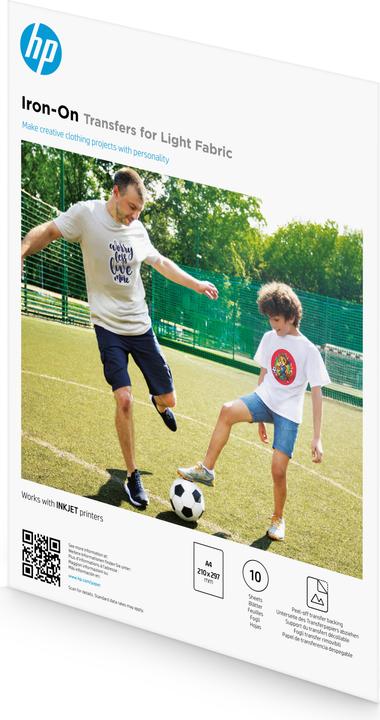 Actual product image HP Iron-On Transfers for Light Fabric A4 (210 x 297 mm) 10 sheets (200 g/m², 210 x 297 mm, 10 x)