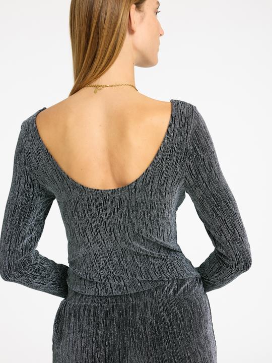 Image du produit Selected Femme Haut à paillettes avec manches longues (L)