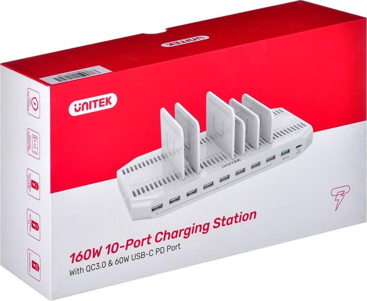 Produktbild Unitek Y-2190 Charging station 8x (USB-C, 10 Ports)