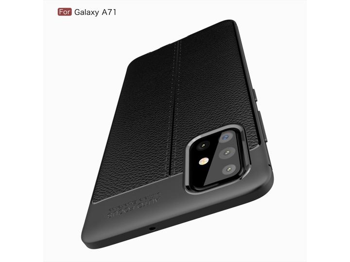 Actual product image Screenguard Samsung Galaxy A71 Case Leather Design TPU Cover (Samsung Galaxy A71)