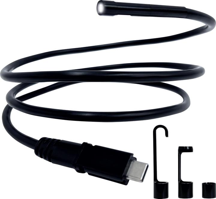 1 x dual camera Ø 5.5 mm, length 1 metre, 1 x hook, 1 x magnet, 1 x lens protection cap