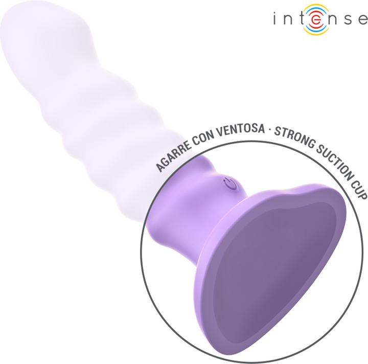 Actual product image Intense Brenda Vibrator Size M Spiral Design 10 Vibrations Purple Remote Control