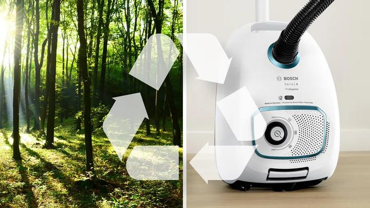 Actual product image Bosch Hausgeräte Series 4, Vacuum cleaner with bag, ProHygienic, White, BGD41HYG