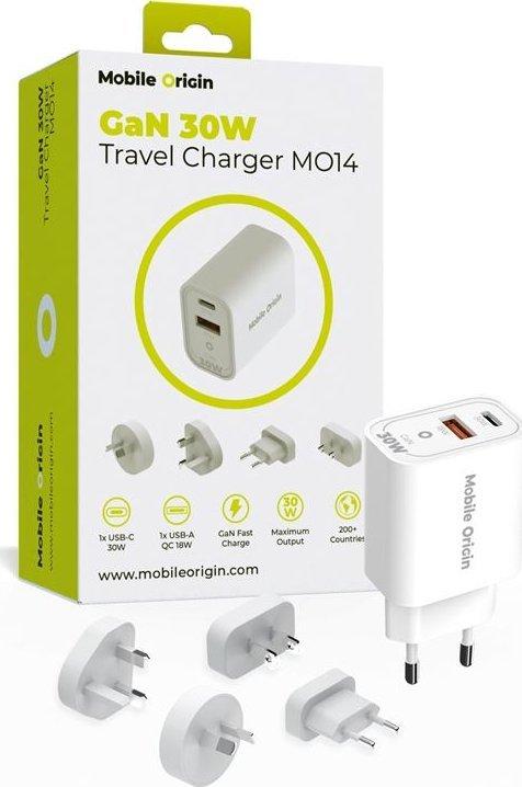 Produktbild Mobile Origin GaN 30W Travel Charger MO14 EU.USA.UK.AUS