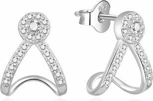 Moiss Charming silver earrings with rhinestones E0002445 (L)