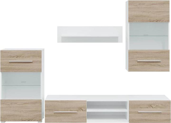 Produktbild VidaXL 5-tlg. Wohnwand mit LED-Beleuchtung Sonoma-Eiche Holzwerkstoff TV-Möbel