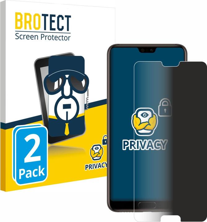 Productafbeelding BROTECT Anti-spionnetje privacyfolie Beschermfolie tegen blauw licht (2 Stuk, Cubot P20)