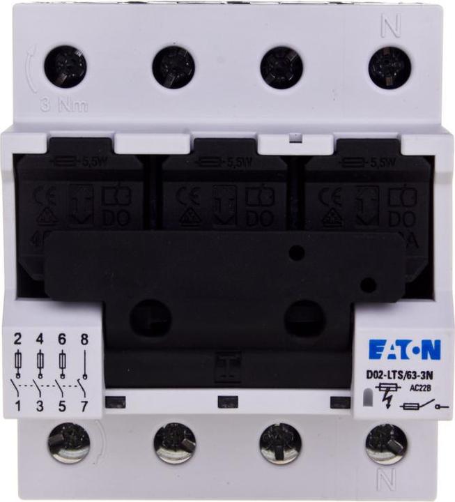 Produktbild Eaton MOE D02-LTS/63-3N Sicherungs Lasttrennschalter 3p+N 63A (63 A)