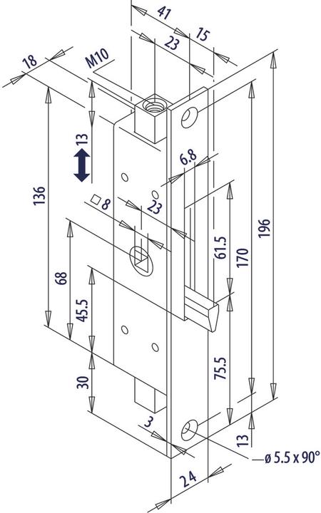 Actual product image Fuhr Bascule edge ledger 295 1/2 / 296 / 296M (Door handle)