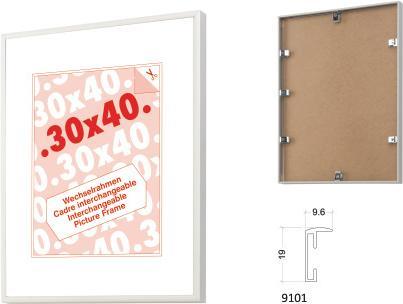 Image du produit Debex Cadre interchangeable 35x50cm 900105350500 verre artistique, alu naturel (35 x 50 cm)