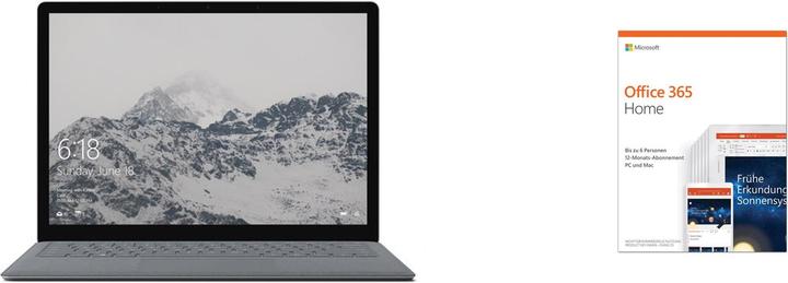 Microsoft Surface Laptop, Platinum Grey inkl. Office 365 Home