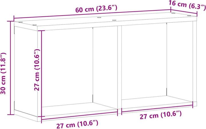 Image du produit VidaXL Armoire murale (60 x 16 x 30 cm)