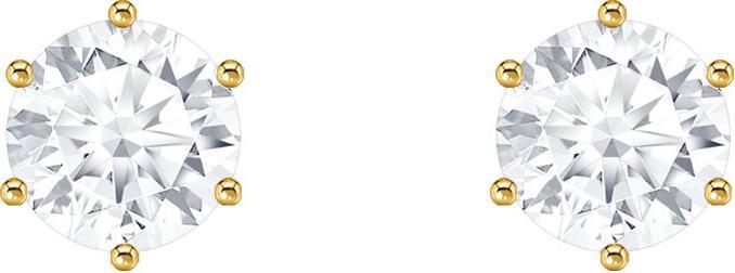 Actual product image Thomas Sabo Stud earrings with brilliant-cut white stone (925 silver, 750 yellow gold gilding)