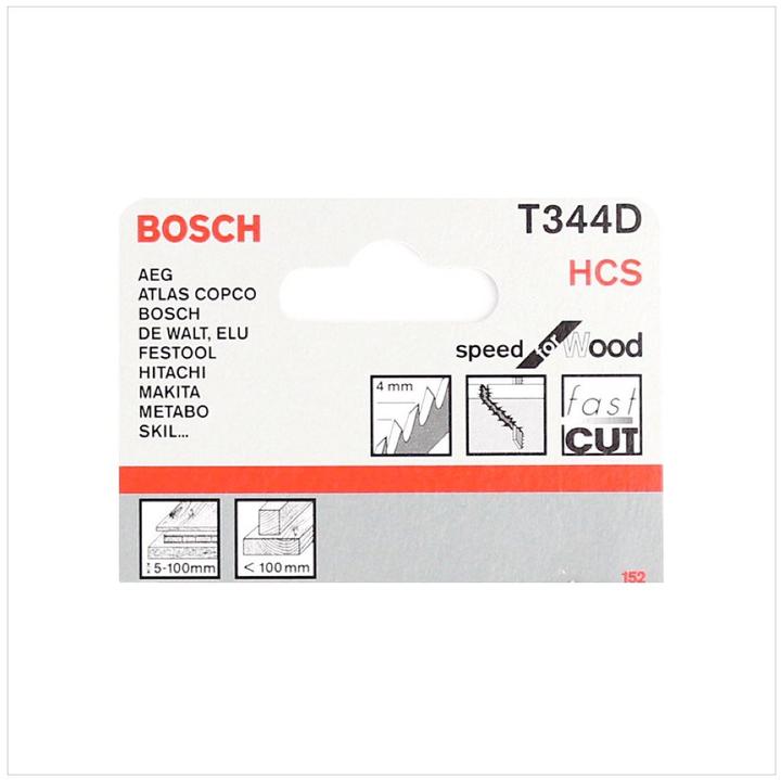Actual product image Bosch Professional Zubehör Jigsaw blade T 344 D Speed for Wood, 5-pack