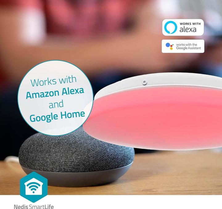 Image du produit Nedis SmartLife Plafonnier Wi-Fi | RGB / Blanc chaud à froid | Rond | Diamètre : 260 mm | 1820 (1820 lm)