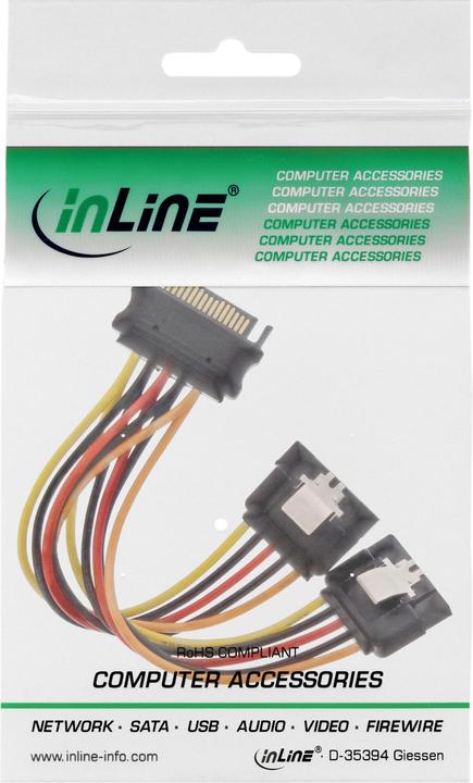 Produktbild InLine SATA Strom-Y-Kabel SATA Lasche